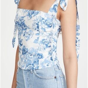 Reformation Ellora top in Blue floral size 4